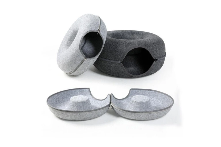 Comfort Cove bed unzipped into two flat felt halves